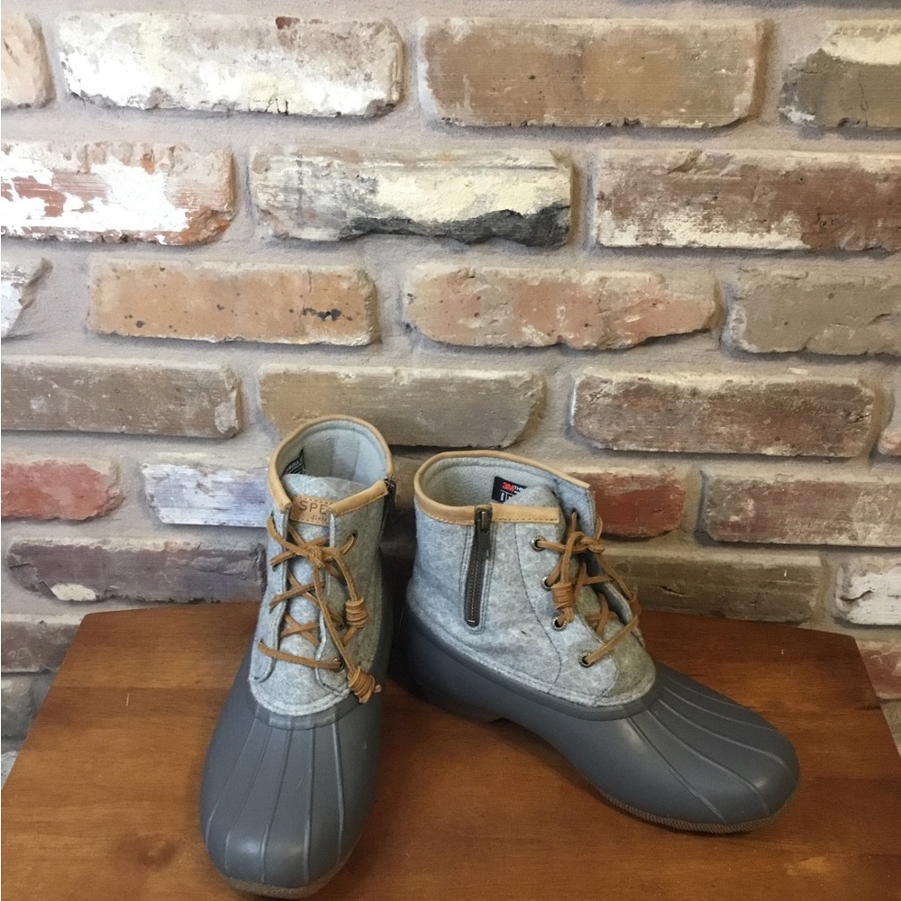 Sperry Gray and Tan Boots